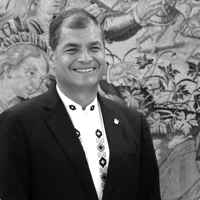 Rafael Correa en un acto público
