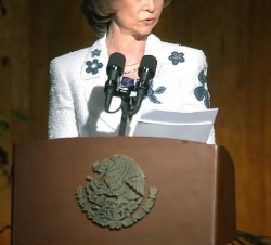 La Reina, durante su intervención en el Foro