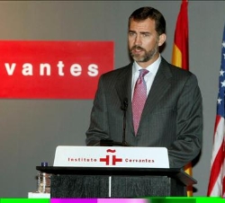 Don Felipe, durante sus palabras en el Instituto Cervantes