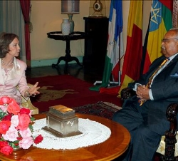 Encuentro de Su Majestad la Reina con el Presidente Woldegiorgis en el Palacio Nacional