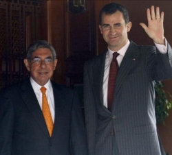 El Príncipe, con el Presidente de Costa Rica,Óscar Arias