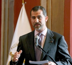 Don Felipe, durante su intervención en Universidad Nacional Mayor de San Marcos