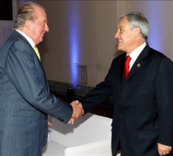 Saludo entre Su Majestad y el Presidente de la República de Chile, Sebastián Piñera