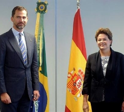 Encuentro entre Don Felipe y la Presidenta Rousseff en el Palacio de Planalto