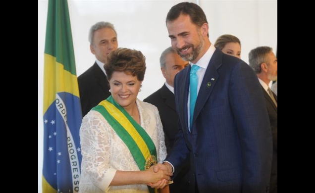 Don Felipe saluda a la nueva Presidenta, Dilma Rousseff