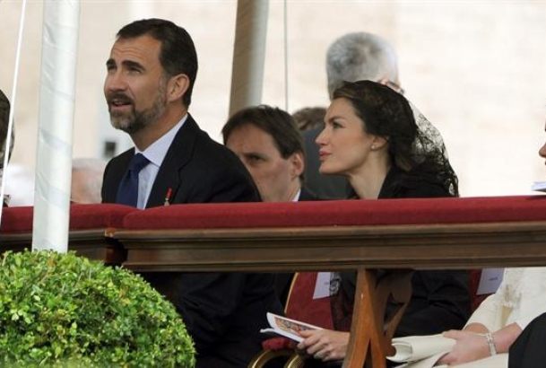 Los Príncipes de Asturias, durante la ceremonia