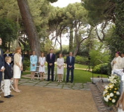 La Familia Real durante la ceremonia religiosa