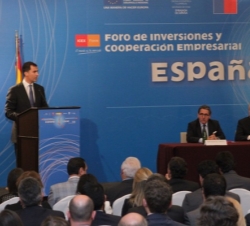El Príncipe de Asturias durante su intervención en el Foro de Inversiones y Encuentro Empresarial España-Chile