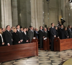 Don Felipe y Doña Letizia durante el funeral