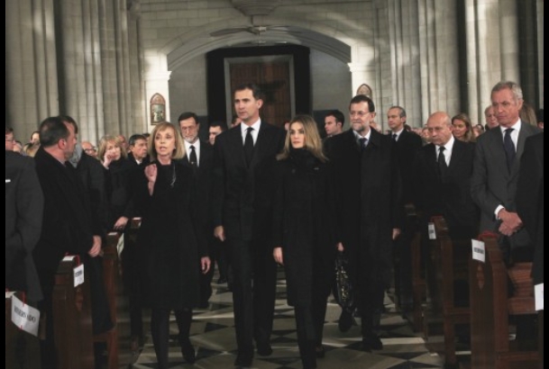 Los Príncipes a su llegada a la Catedral de La Almudena