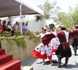Viaje de Cooperación al Estado Plurinacional de Bolivia. Su Majestad presencia un baile típico boliviano