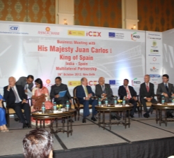 Don Juan Carlos durante el Foro empresarial y multilateral España - India