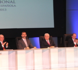 El Príncipe de Asturias durante la sesión inaugural del VI Congreso Internacional de la Lengua Española