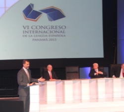 Don Felipe durante sus palabras en el VI Congreso Internacional de la Lengua Española