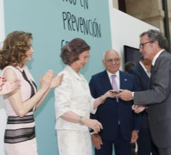 Manuel Polanco, vicepresidente del Grupo Prisa, recibe un reconocimiento y el saludo de Doña Letizia y Doña Sofía por el apoyo del Grupo Prisa a la FA