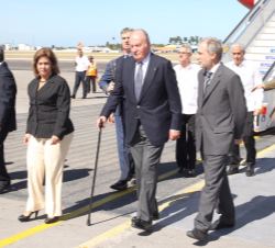 Su Majestad el Rey Don Juan Carlos a su llegada al Aeropuerto Internacional José Martí de La Habana 