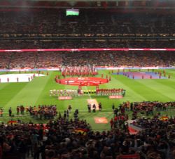 Vista general del Estadio Wanda Metropolitano momentos antes de comenzar la final