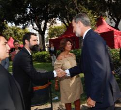 Su Majestad el Rey recibe el saludo del presidente del Parlamento de Cataluña, Roger Torrent