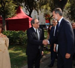 Su Majestad el Rey recibe el saludo del presidente de la Generalitat de Cataluña, Quim Torra