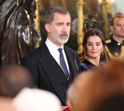 Su Majestad el Rey durante sus palabras en la recepción al Cuerpo Diplomático