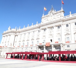 El Palacio Real de Madrid durante los actos con motivo del Día de la Fiesta Nacional de España
