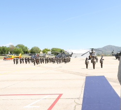 Doña Letizia autoriza el inicio del desfile aéreo y terrestre al Jefe de la Fuerza presente