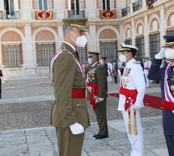 Su Majestad el Rey recibe el saludo de los jefes de Estado Mayor de los tres Ejércitos