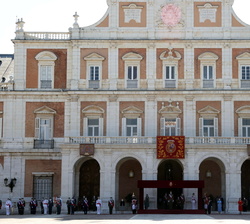 Vista general de la Plaza de Armas del Palacio Real de Aranjuez
