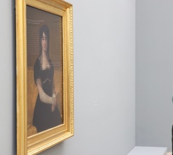 Su Majestad la Reina durante su recorrido por la Fundación Beyeler, donde tiene lugar la exposición "Goya"