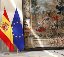 Su Majestad el Rey durante su intervención en el almuerzo con los Patronos del Instituto Cervantes y los Embajadores Iberoamericanos acreditados en Es