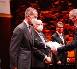 Su Majestad el Rey entrega el diploma a Joseph Monahan, director ejecutivo de Champion Group en Europa, finalista del Premio CODESPA en la categoría d