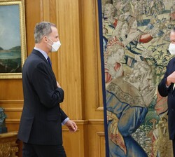 Su Majestad el Rey recibe el saludo del Secretario General de la Organización para la Cooperación y el Desarrollo Económicos (OCDE), Mathias Cormann