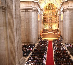Acto religioso en la Basílica del Real Monasterio de San Lorenzo de El Escorial