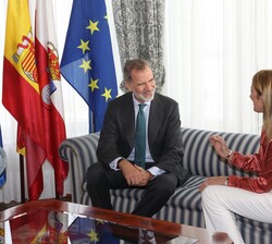 Desarrollo del encuentro de Don Felipe con Roberta Metsola, presidenta del Parlamento Europeo