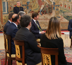 Su Majestad el Rey durante la audiencia a la Junta Directiva del Real Club de Polo de Barcelona