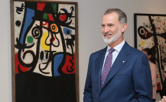 Su Majestad el Rey visita a la exposición “Miró-Picasso”, organizada por el Museo Picasso y la Fundación Joan Miró