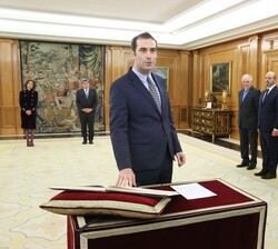 El ministro de Economía, Comercio y Empresa, Carlos Cuerpo Caballero, promete su cargo ante Su Majestad el Rey