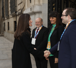 Su Majestad la Reina recibe el saludo del director general del Instituto Nacional de Ciberseguridad (INCIBE), Félix Barrio