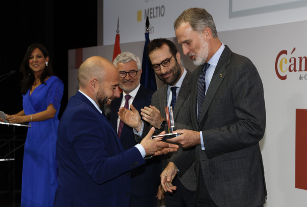 Su Majestad el Rey entrega el Premio Nacional Pyme del año 2023 a Ángel Llavero, consejero delegado de Meltio	
