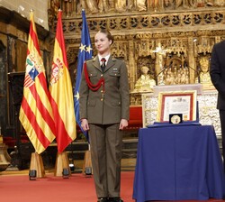 Su Alteza Real la Princesa de Asturias tras recibir la Medalla de Aragón