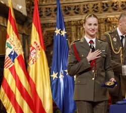 La Princesa de Asturias tras recibir la Medalla de Aragón