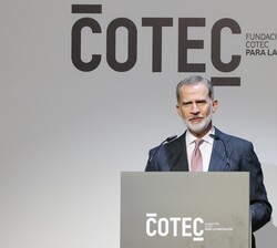 Su Majestad el Rey durante su intervención en la Gala anual de la Innovación de Cotec