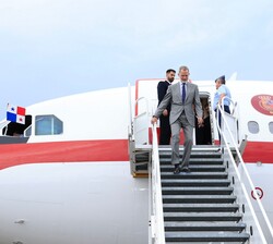 Su Majestad el Rey a su llegada al Aeropuerto Internacional Panamá Pacífico