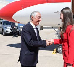 Doña Leonor es recibida por el Presidente de la República portuguesa, Su Excelencia Marcelo Rebelo de Sousa