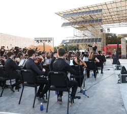 Un momento del concierto celebrado en la sierra de Atapuerca