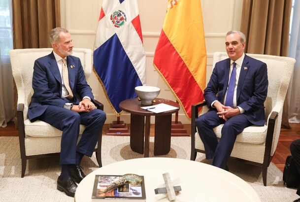 Encuentro de Su Majestad el Rey con su excelencia Luis Abinader, presidente de la República Dominicana