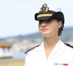 Su Alteza Real la Princesa de Asturias durante su primer día en la Escuela Naval Militar