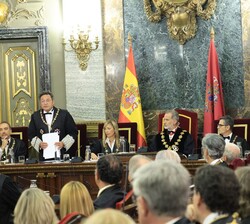 Su Majestad el Rey durante la intervención del Fiscal General del Estado, Álvaro García Ortíz